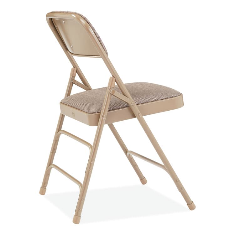 NATIONAL PUBLIC SEATING 2300 Series Fabric Triple Brace Double Hinge Premium Folding Chair, Supports Up to 500 lb, Cafe Beige, 4/Carton (NPS2301) thumbnail 4