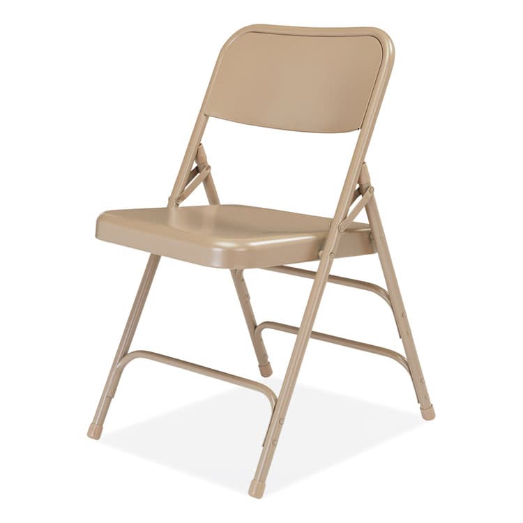NATIONAL PUBLIC SEATING 300 Series Deluxe All-Steel Triple Brace Folding Chair, Supports Up to 480 lb, 17.25" Seat Height, Beige, 4/Carton (NPS301) thumbnail 3