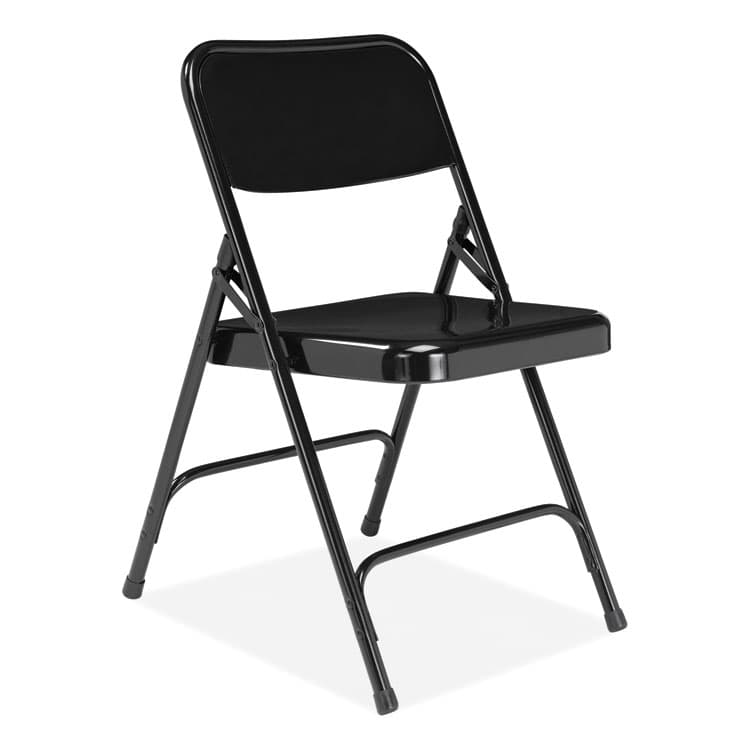 NATIONAL PUBLIC SEATING 200 Series Premium All-Steel Double Hinge Folding Chair, Supports Up to 500 lb, 17.25" Seat Height, Black, 4/Carton (NPS210) thumbnail 2