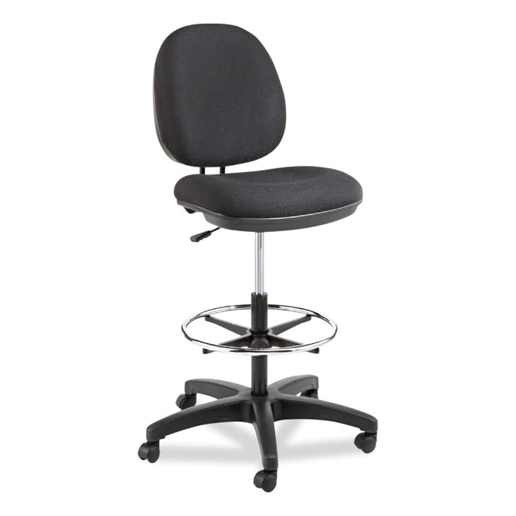 ALERA Alera Interval Series Swivel Task Stool, Supports Up to 275 lb, 23.93" to 34.53" Seat Height, Black Fabric (ALEIN4611)