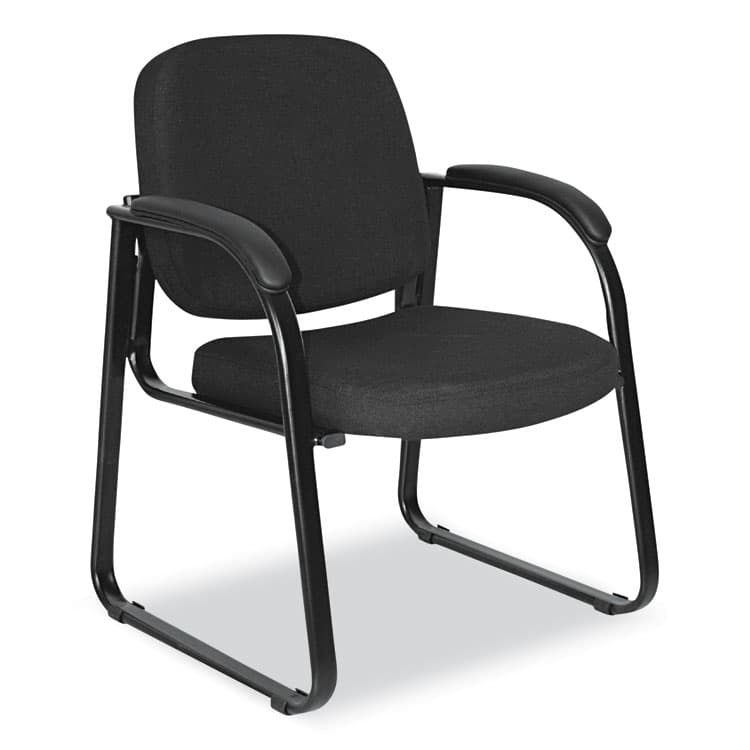 ALERA Alera Genaro Series Fabric Half-Back Sled Base Guest Chair, 25" x 24.80" x 33.66", Black Seat, Black Back, Black Base (ALERL43C11)