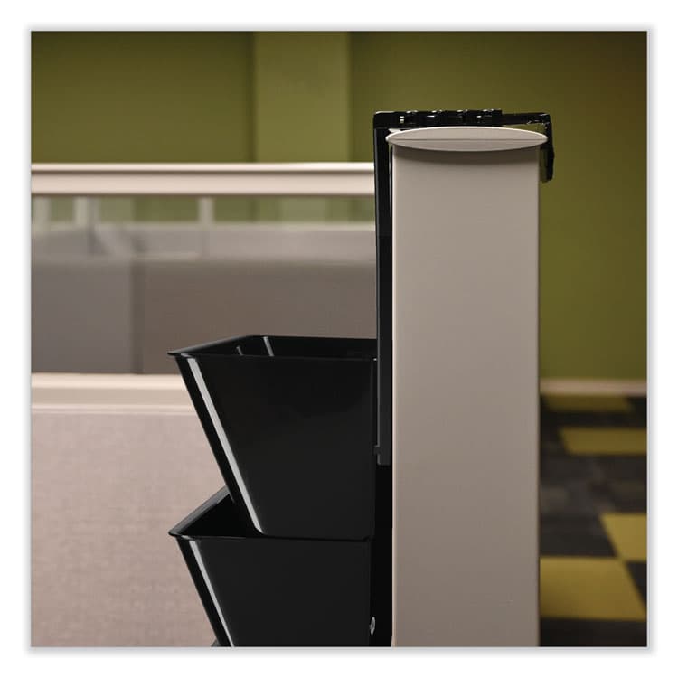 DEFLECTO CORPORATION Two Break-Resistant Plastic Partition Brackets, For 2.63 to 4.13 Wide Partition Walls, Black, 2/Pack (DEF391404) thumbnail 3