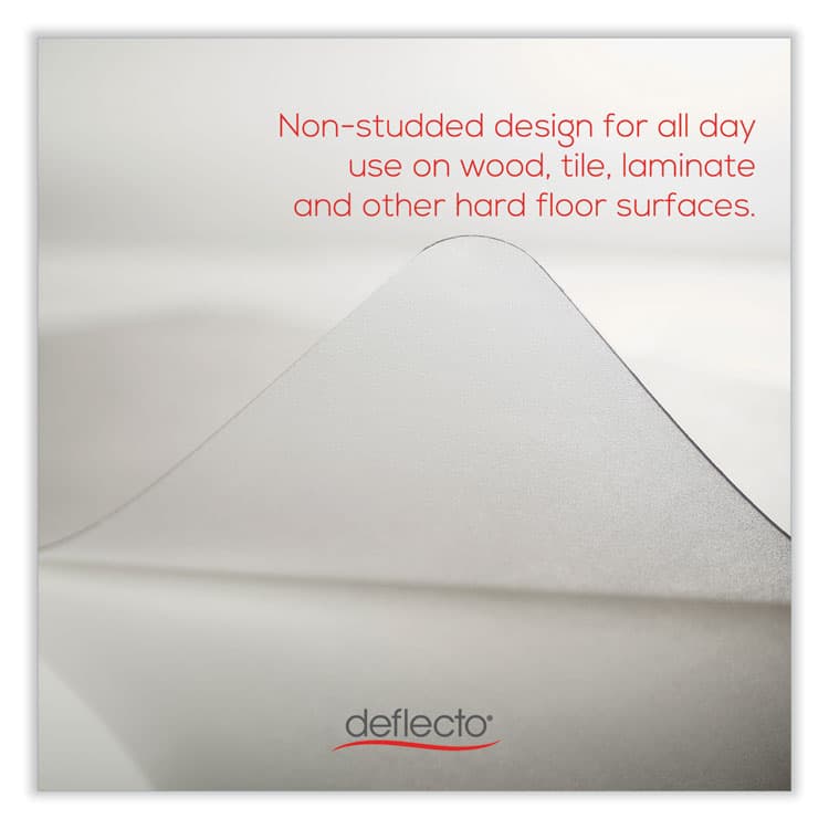 DEFLECTO CORPORATION EconoMat Non-Studded All Day Use Chair Mat for Hard Floors, Rectangular, 45" x 53", Clear, Ships Flat (DEFCM2E242) thumbnail 3