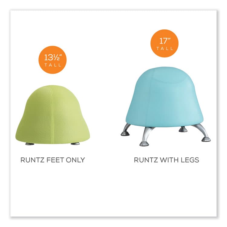 SAFCO PRODUCTS Runtz Ball Chair, Backless, Supports Up to 250 lb, Blue Fabric Seat, Silver Base (SAF4755BU) thumbnail 3