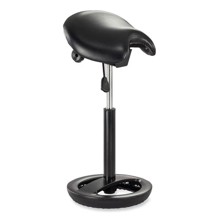 SAFCO PRODUCTS Twixt Extended-Height Saddle Seat Stool, Backless, Supports Up to 300 lb, 22.9" to 32.7" Seat Height, Black Seat (SAF3006BV)