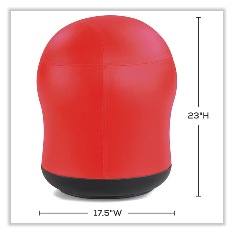 SAFCO PRODUCTS Zenergy Swivel Ball Chair, Backless, Supports Up to 250 lb, Red Vinyl (SAF4760RV) thumbnail 2