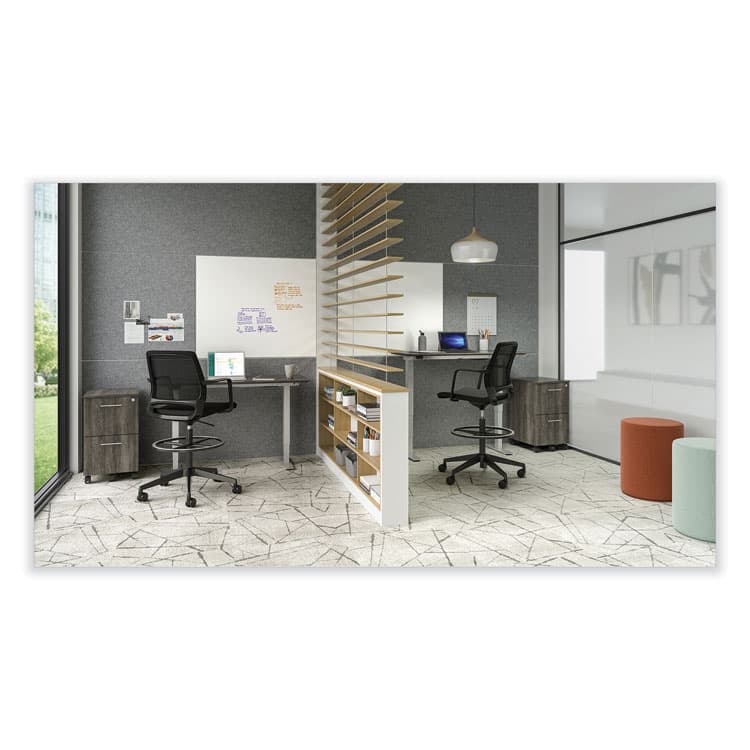 SAFCO PRODUCTS Medina Extended-Height Chair, Supports Up to 275 lb, 23" to 33" Seat Height, Black Seat, Black Back, Black Base (SAF6827BL) thumbnail 3