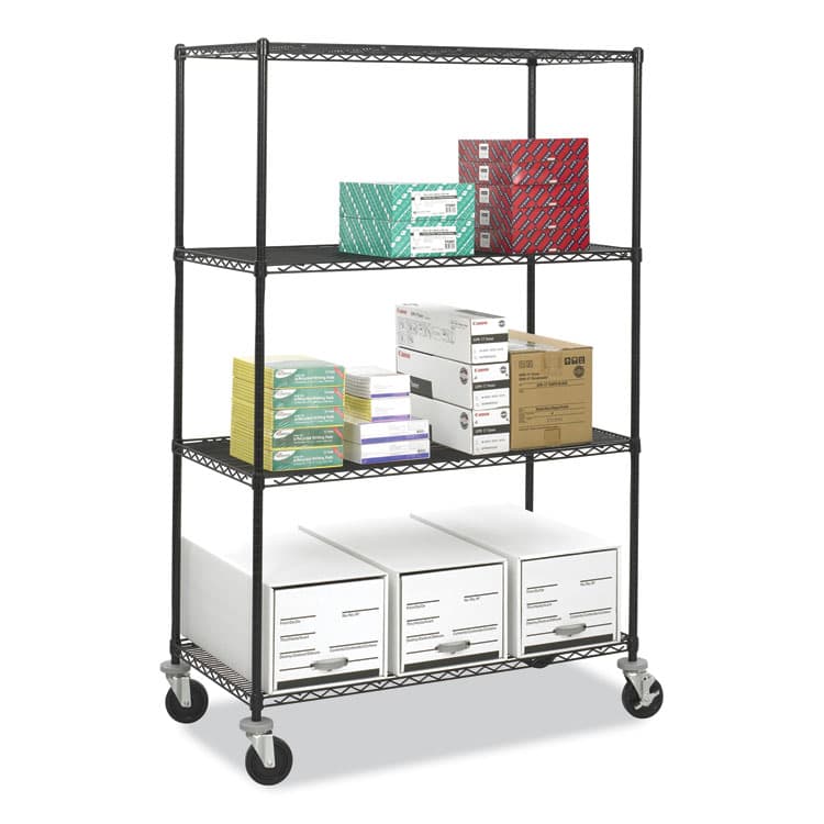 SAFCO PRODUCTS Caster Kit for Safco Task Master Industrial Shelving Units, Black, 4/Set (2 Locking) (SAF5283) thumbnail 4