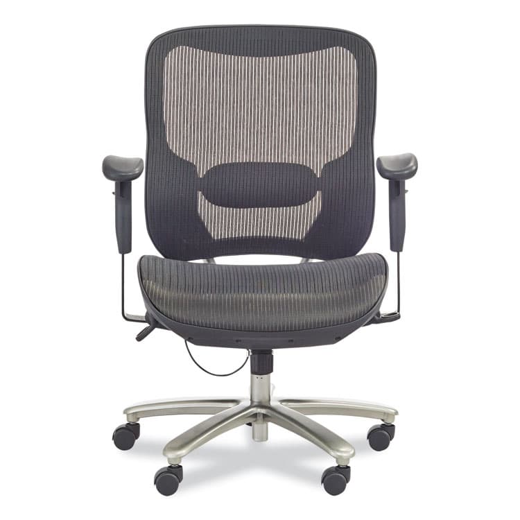 SAFCO PRODUCTS Lineage Big and Tall All-Mesh Task Chair, Supports Up to 400 lb, 19.5" to 23.25" Seat Height, Black Seat, Chrome Base (SAF3505BL) thumbnail 2