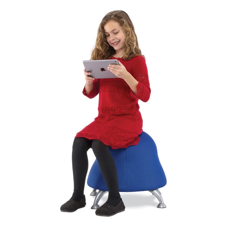 SAFCO PRODUCTS Runtz Ball Chair, Backless, Supports Up to 250 lb, Blue Fabric Seat, Silver Base (SAF4755BU) thumbnail 4