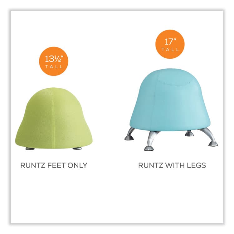 SAFCO PRODUCTS Runtz Ball Chair, Backless, Supports Up to 250 lb, Baby Blue Vinyl Seat, Silver Base (SAF4756BUV) thumbnail 3