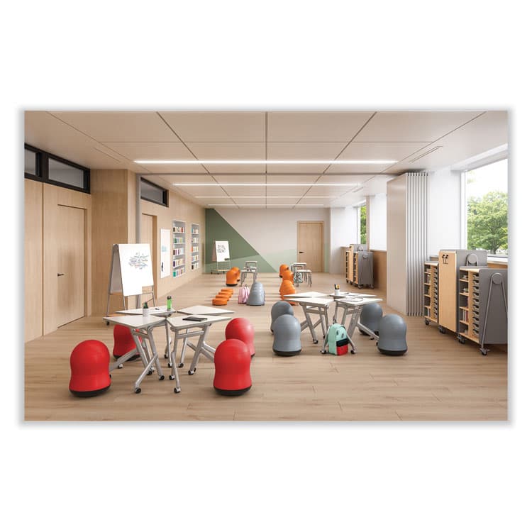 SAFCO PRODUCTS Zenergy Swivel Ball Chair, Backless, Supports Up to 250 lb, Red Vinyl (SAF4760RV) thumbnail 3