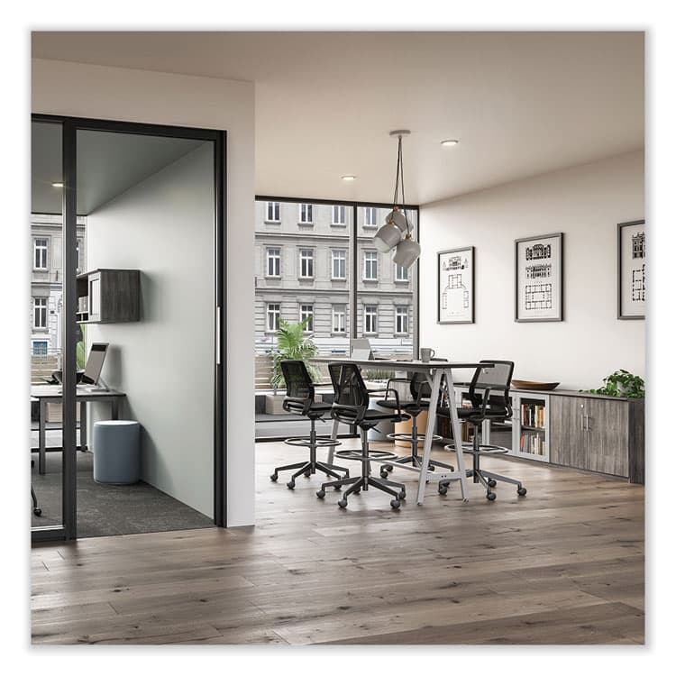 SAFCO PRODUCTS Medina Extended-Height Chair, Supports Up to 275 lb, 23" to 33" Seat Height, Black Seat, Black Back, Black Base (SAF6827BL) thumbnail 4