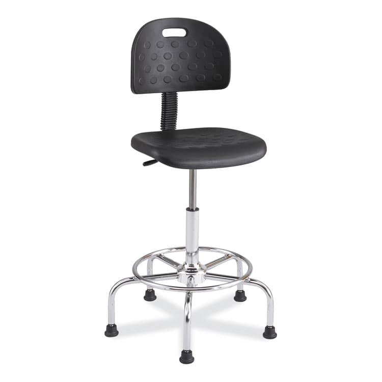 SAFCO PRODUCTS Workfit Economy Industrial Chair, Supports Up to 400 lb, 22" to 30" Seat Height, Black Seat, Black Back, Silver Base (SAF6950BL)