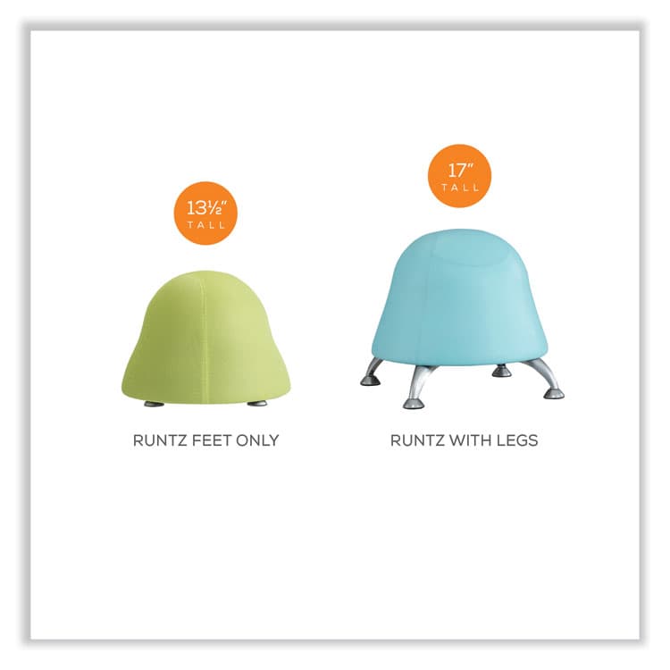 SAFCO PRODUCTS Runtz Ball Chair, Backless, Supports Up to 250 lb, Orange Fabric Seat, Silver Base (SAF4755OR) thumbnail 3