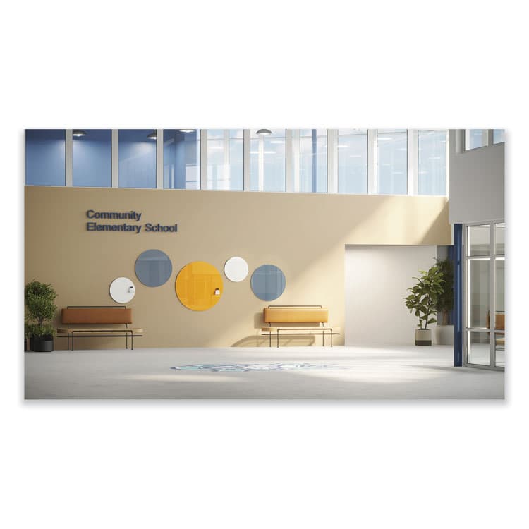 GHENT MANUFACTURING, Coda Low Profile Circular Magnetic Glassboard, 36" x 36", White Surface (GHECDAGM36WH) thumbnail 2