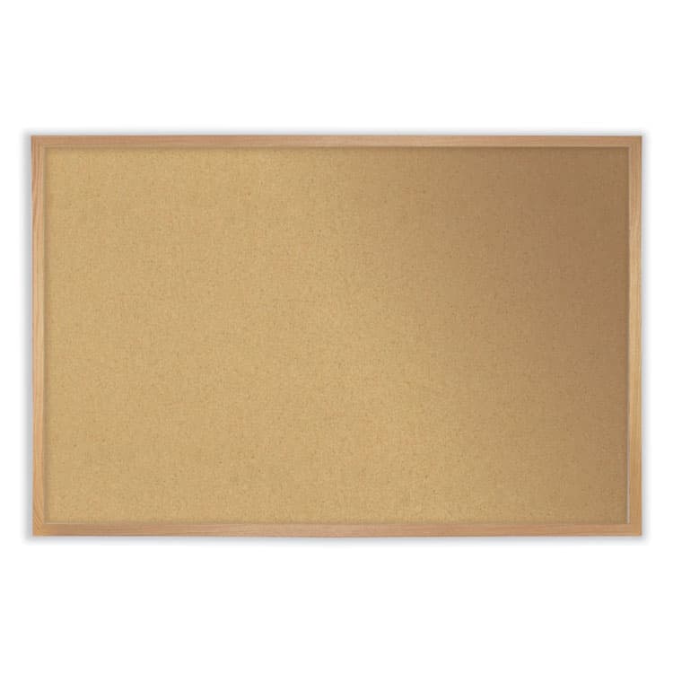 GHENT MANUFACTURING, Natural Cork Bulletin Board with Wood Frame, 36" x 24", Tan Surface, Oak Finished Wood Frame (GHE14231)