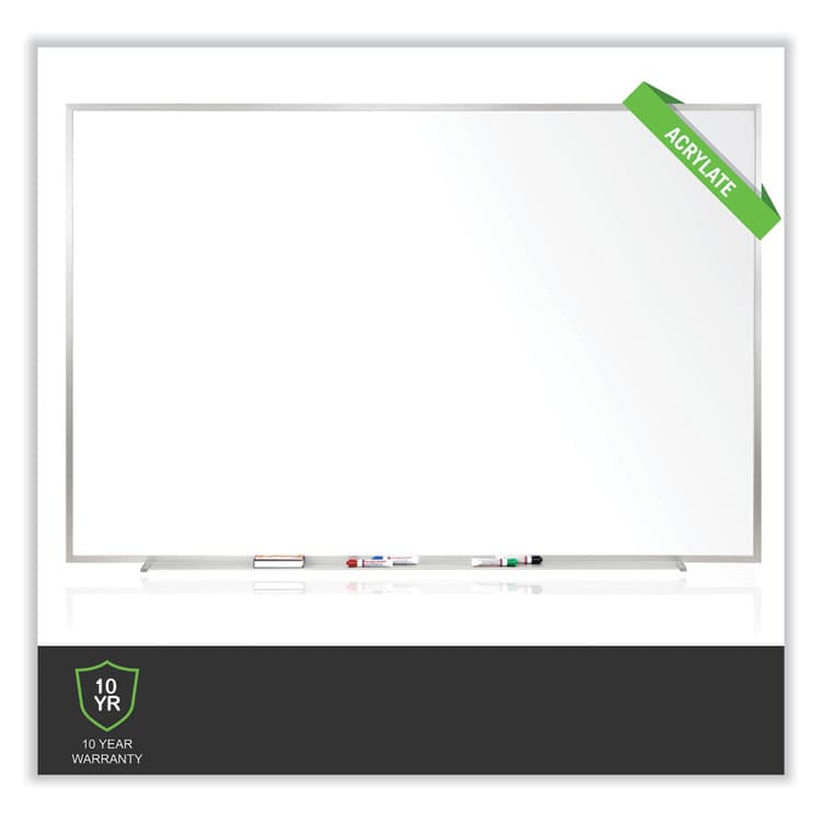 GHENT MANUFACTURING, Non-Magnetic Whiteboard with Aluminum Frame, 60.63" x 48.47", White Surface, Satin Aluminum Frame (GHEM2454) thumbnail 3