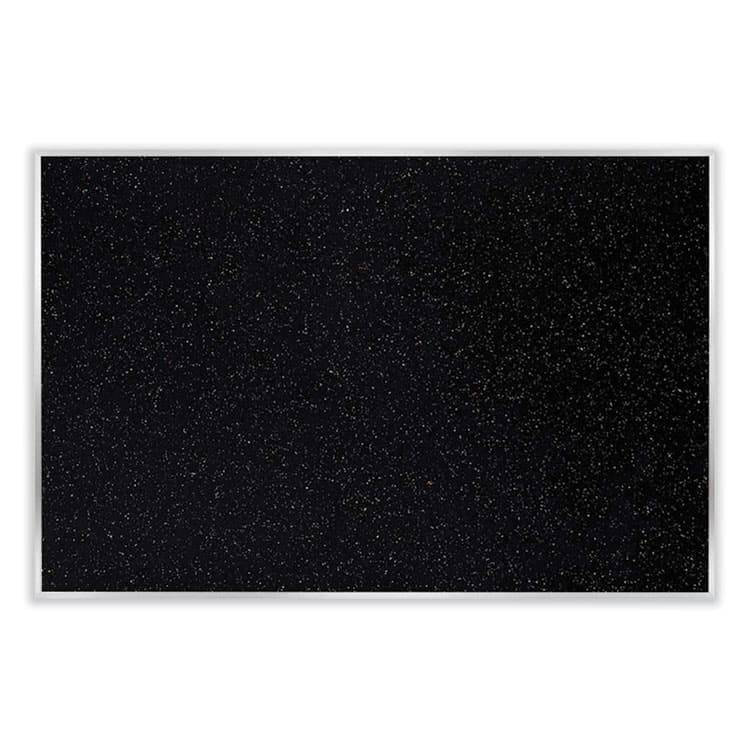 GHENT MANUFACTURING, Aluminum-Frame Recycled Rubber Bulletin Boards, 96.5" x 48.5", Confetti Surface, Satin Aluminum Frame (GHEATR48CF)