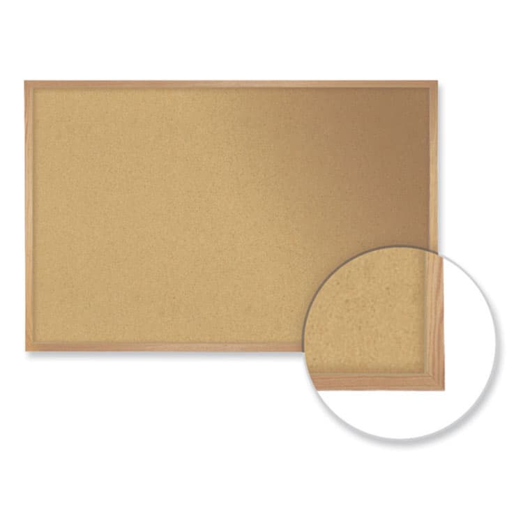 GHENT MANUFACTURING, Aluminum-Frame Natural Corkboard, 36" x 24", Tan Surface, Satin Aluminum Frame (GHE13231) thumbnail 3