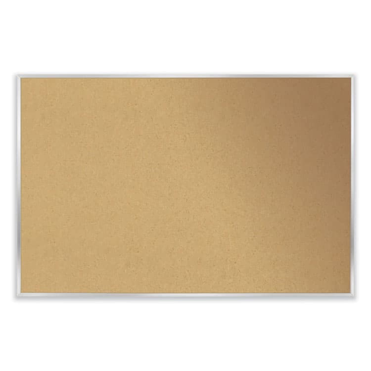 GHENT MANUFACTURING, Aluminum-Frame Natural Corkboard, 60.5" x 48.5", Tan Surface, Satin Aluminum Frame (GHEAK45)
