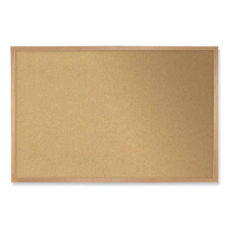 GHENT MANUFACTURING, Natural Cork Bulletin Board with Wood Frame, 24" x 18", Tan Surface, Oak Finished Wood Frame (GHE14181)