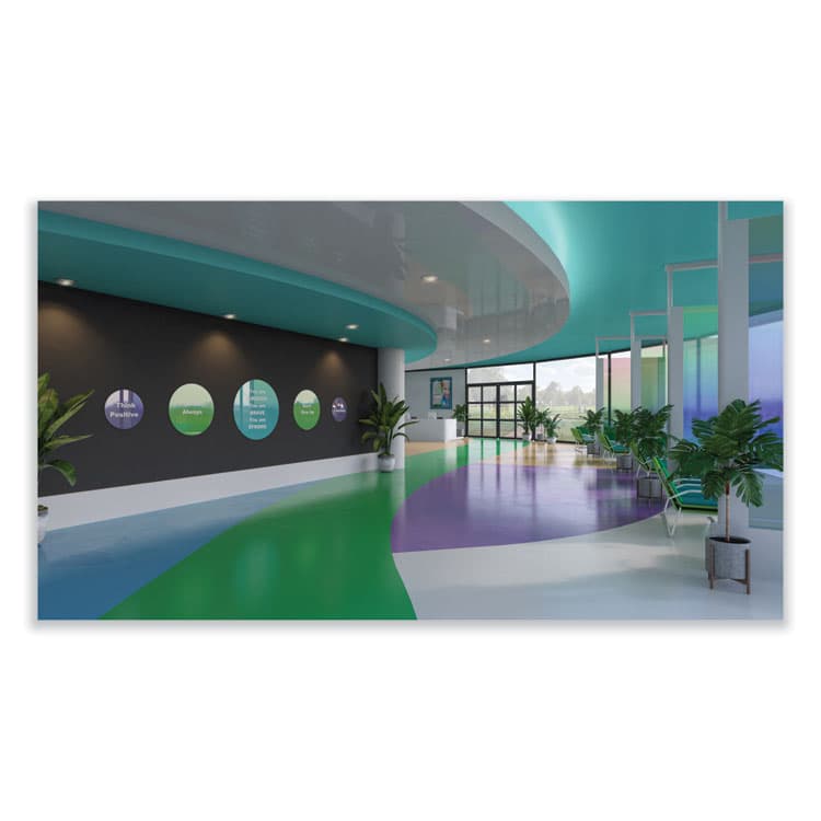 GHENT MANUFACTURING, Coda Low Profile Circular Non-Magnetic Glassboard, 24" x 24", White Surface (GHECDAGN24WH) thumbnail 3