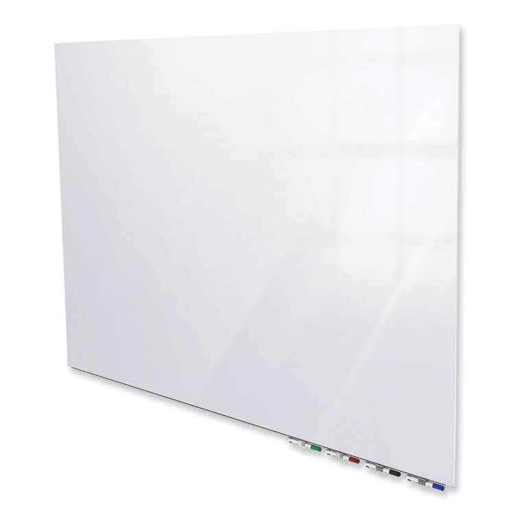 GHENT MANUFACTURING, Aria Low-Profile Frameless Magnetic Glassboard, 72" x 48", White Surface (GHEARIASM46WH)