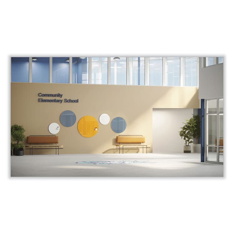 GHENT MANUFACTURING, Coda Low Profile Circular Non-Magnetic Glassboard, 36" x 36", White Surface (GHECDAGN36WH) thumbnail 2