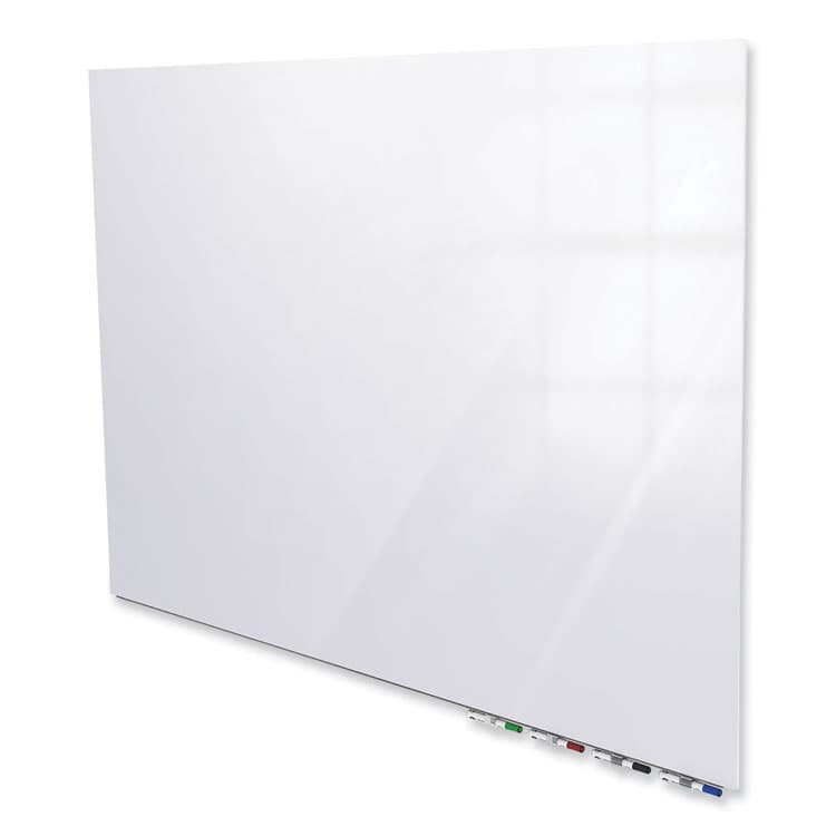 GHENT MANUFACTURING, Aria Low-Profile Frameless Magnetic Glassboard, 48" x 36", White Surface (GHEARIASM34WH)