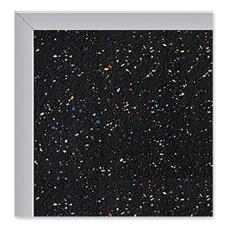 GHENT MANUFACTURING, Aluminum-Frame Recycled Rubber Bulletin Boards, 36" x 24", Confetti Surface, Satin Aluminum Frame (GHEATR23CF) thumbnail 2