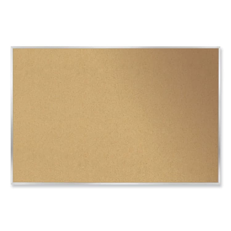 GHENT MANUFACTURING, Aluminum-Frame Natural Corkboard, 46.5" x 36", Tan Surface, Satin Aluminum Frame (GHE13341)