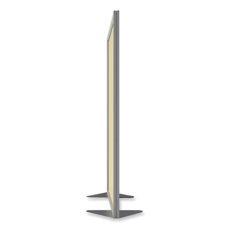 GHENT MANUFACTURING, Floor Partition with Aluminum Frame and 2 Split Panel Infill, 48.06 x 2.04 x 71.86, White/Carmel (GHEMP7248208A) thumbnail 3