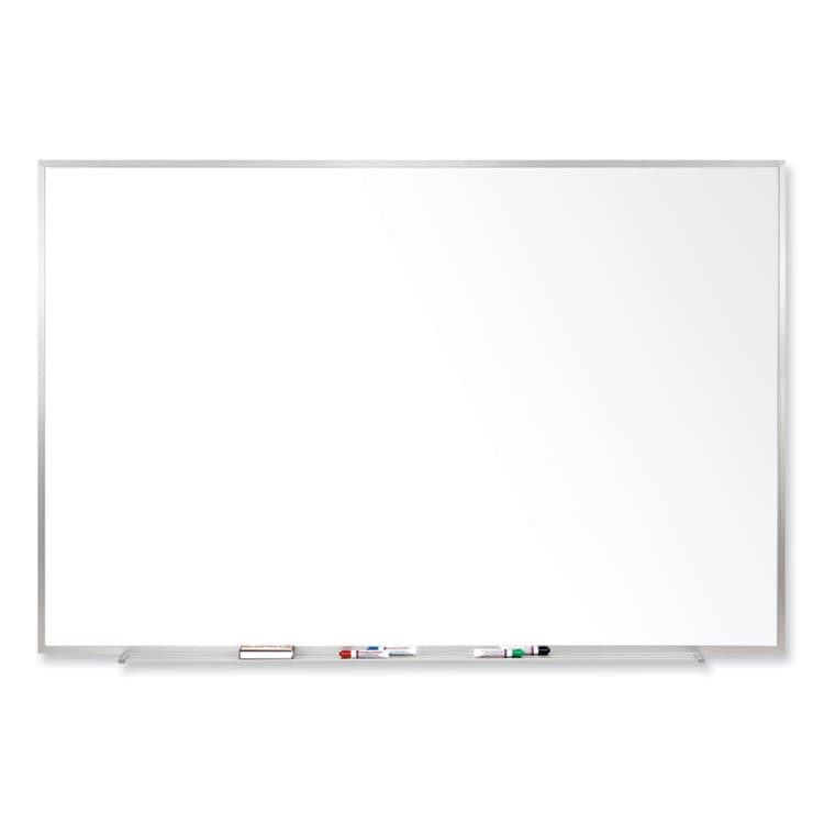 GHENT MANUFACTURING, Magnetic Porcelain Whiteboard with Aluminum Frame, 36" x 24", White Surface, Satin Aluminum Frame (GHEM1231)