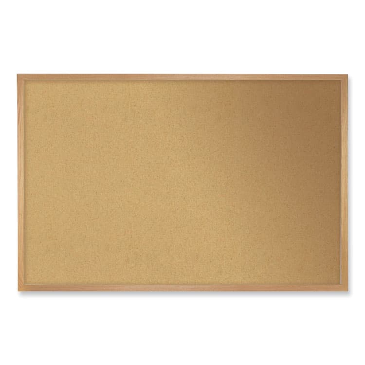GHENT MANUFACTURING, Natural Cork Bulletin Board with Wood Frame, 46.5" x 36", Tan Surface, Oak Finished Wood Frame (GHE14341)