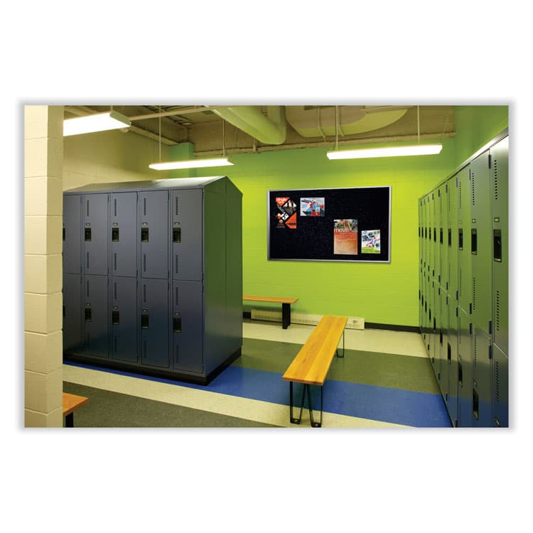 GHENT MANUFACTURING, Aluminum-Frame Recycled Rubber Bulletin Boards, 96.5" x 48.5", Confetti Surface, Satin Aluminum Frame (GHEATR48CF) thumbnail 3