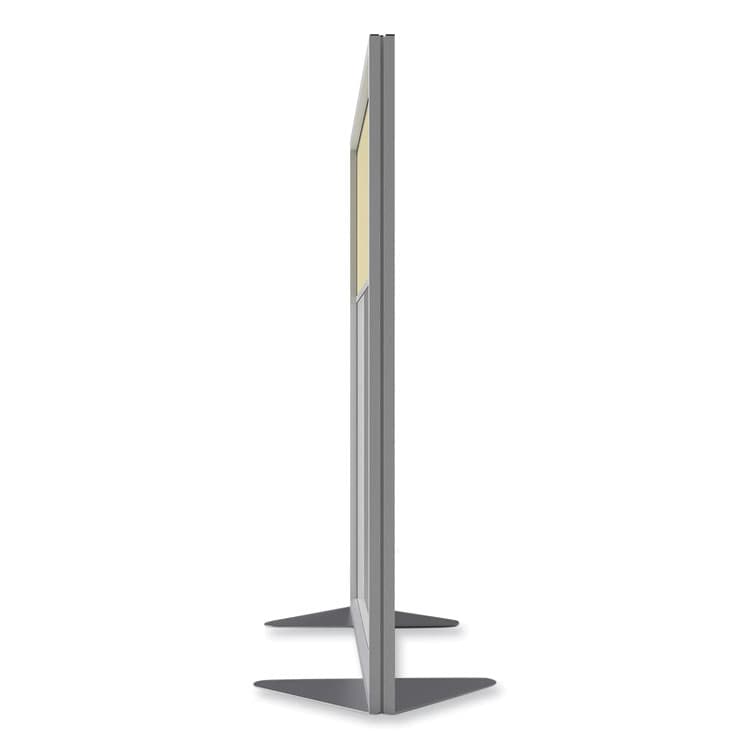 GHENT MANUFACTURING, Floor Partition with Aluminum Frame and 2 Split Panel Infill, 48.06 x 2.04 x 53.86, White/Carmel (GHEMP5448208A) thumbnail 3
