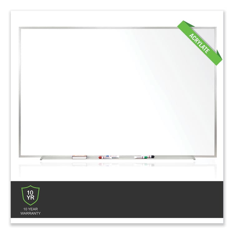 GHENT MANUFACTURING, Non-Magnetic Whiteboard with Aluminum Frame, 60.63" x 36.44", White Surface, Satin Aluminum Frame (GHEM2354) thumbnail 4
