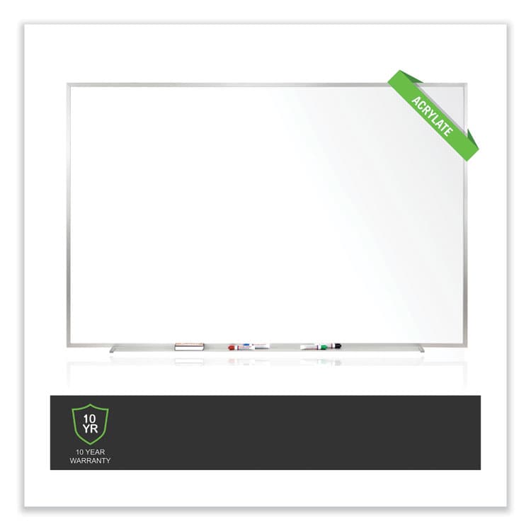 GHENT MANUFACTURING, Non-Magnetic Whiteboard with Aluminum Frame, 96.63" x 48.47", White Surface, Satin Aluminum Frame (GHEM2484) thumbnail 3