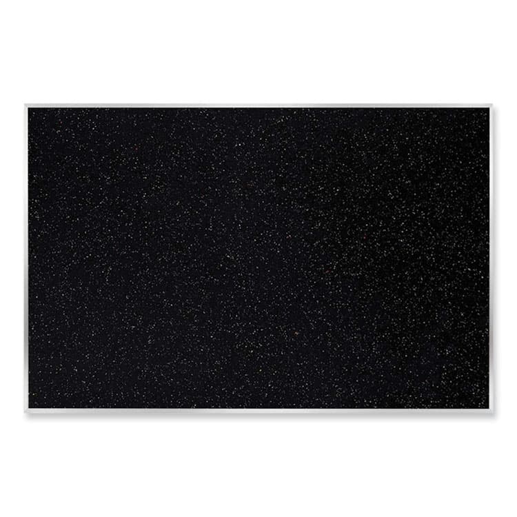 GHENT MANUFACTURING, Aluminum-Frame Recycled Rubber Bulletin Boards, 120.5" x 48.5", Confetti Surface, Satin Aluminum Frame (GHEATR410CF)