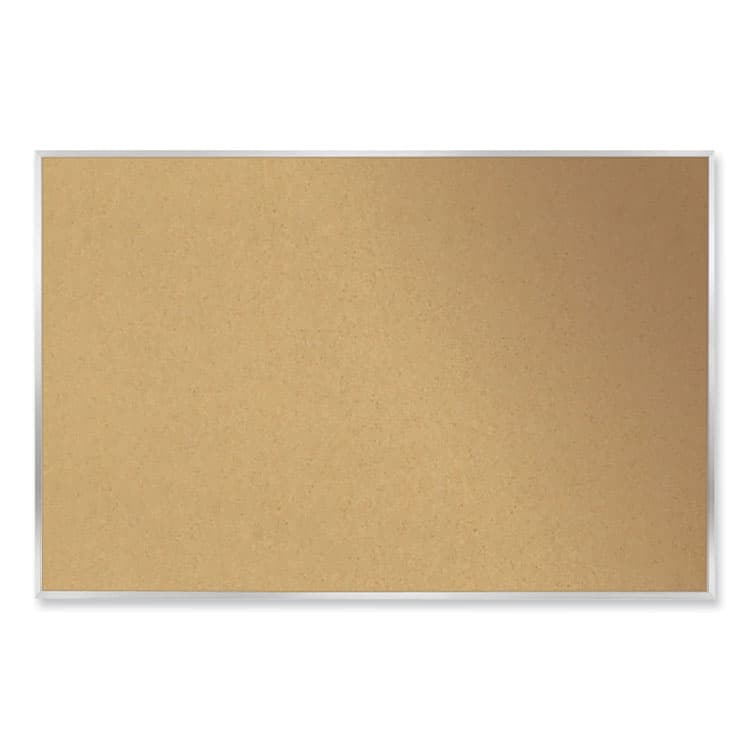 GHENT MANUFACTURING, Aluminum-Frame Natural Corkboard, 72.5" x 48.5", Tan Surface, Satin Aluminum Frame (GHEAK46)
