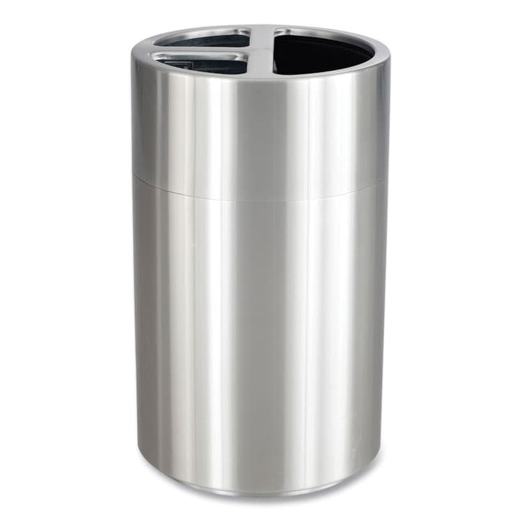SAFCO PRODUCTS Triple Recycling Receptacle, 40 gal, Steel, Brushed Aluminum (SAF9941SS)