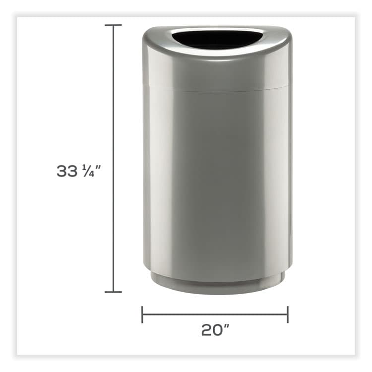 SAFCO PRODUCTS Open Top Round Waste Receptacle, 30 gal, Steel, Silver (SAF9920SL) thumbnail 2