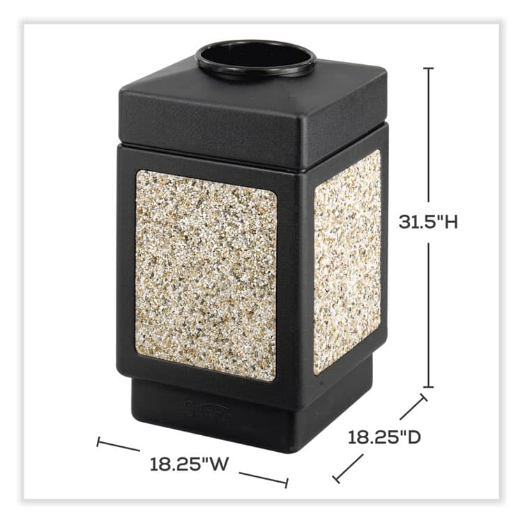SAFCO PRODUCTS Canmeleon Aggregate Panel Receptacles, Top-Open, 38 gal, Polyethylene, Black (SAF9471NC) thumbnail 3