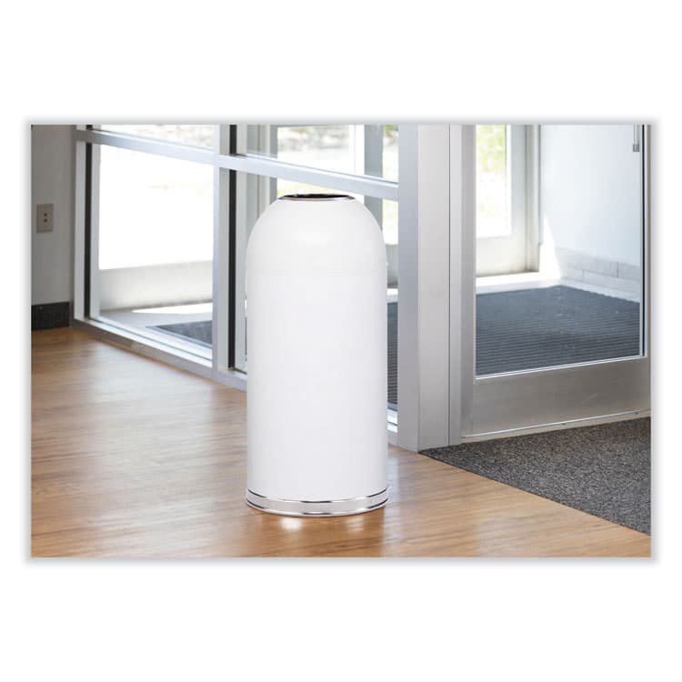 SAFCO PRODUCTS Open Top Dome Receptacle, 15 gal, Steel, White (SAF9639WH) thumbnail 3