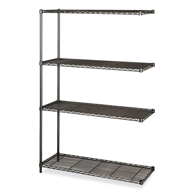 SAFCO PRODUCTS Industrial Add-On Unit, Four-Shelf, 48w x 18d x 72h, Steel, Black (SAF5292BL)