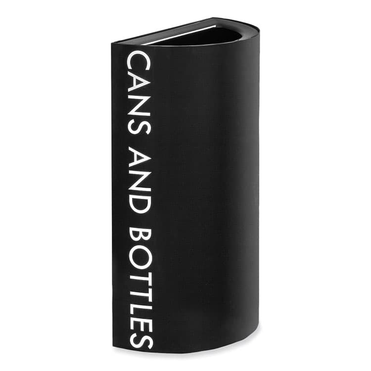 SAFCO PRODUCTS Mixx Recycling Center Half-Round Receptacle, 23 gal, Steel, Black (SAF9447BL)