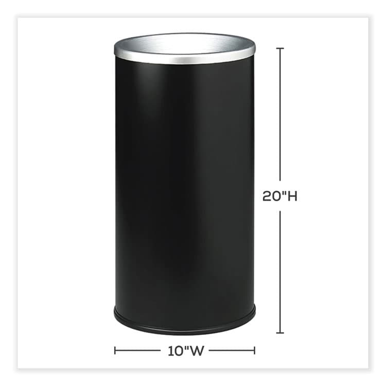 SAFCO PRODUCTS Ash Urn, 10" dia x 20"h, Black (SAF9698BL) thumbnail 2