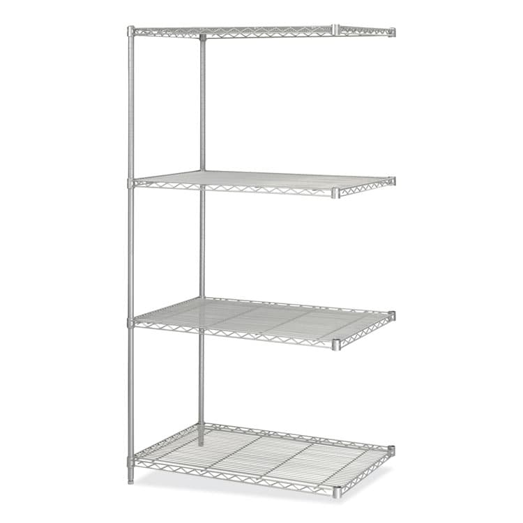 SAFCO PRODUCTS Industrial Add-On Unit, Four-Shelf, 36w x 24d x 72h, Steel, Metallic Gray (SAF5289GR)