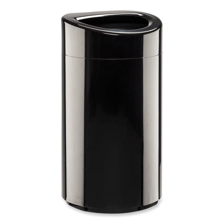 SAFCO PRODUCTS Open Top Oval Waste Receptacle, 14 gal, Steel, Black (SAF9921BL)